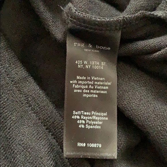 NWT Rag and Bone Camden black long-sleeve shirt - Picture 6 of 6